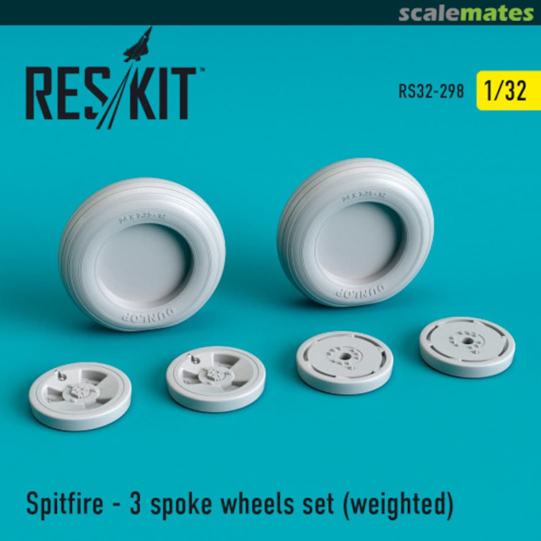 Boxart Spitfire - 3 spoke wheels set weighted RS32-0298 ResKit