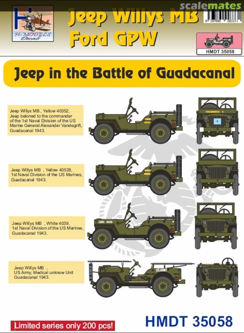 Boxart Jeep in the Battle of Guadalcanal 1943 HMDT 35058 ASK