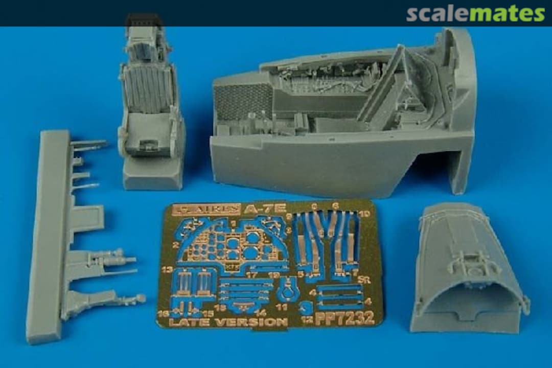 Boxart A-7E Corsair II (late version) cockpit set 7232 Aires