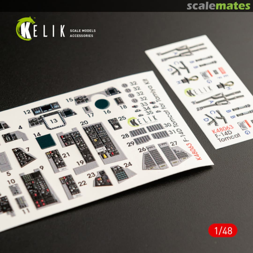 Boxart F-14D Tomcat - interior 3D decals K48063 Kelik