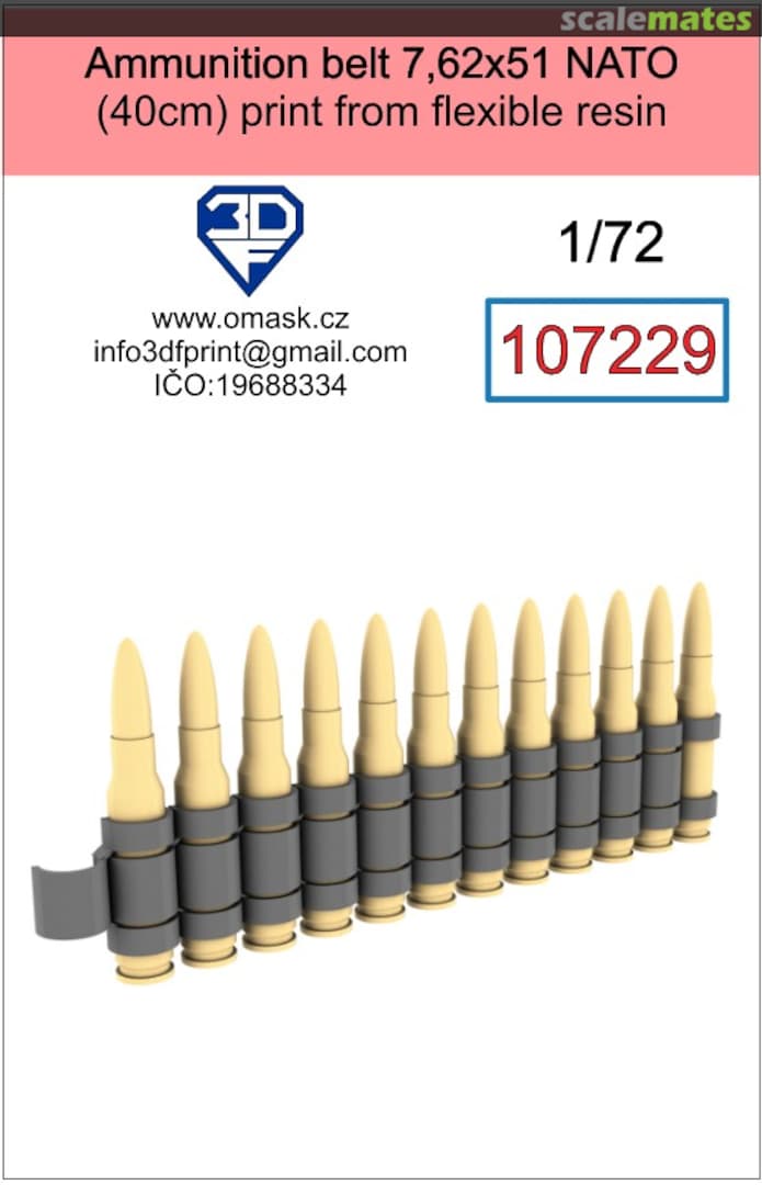 Boxart Ammunition Belt 7,62x51 NATO (40cm) 107229 3DF Print