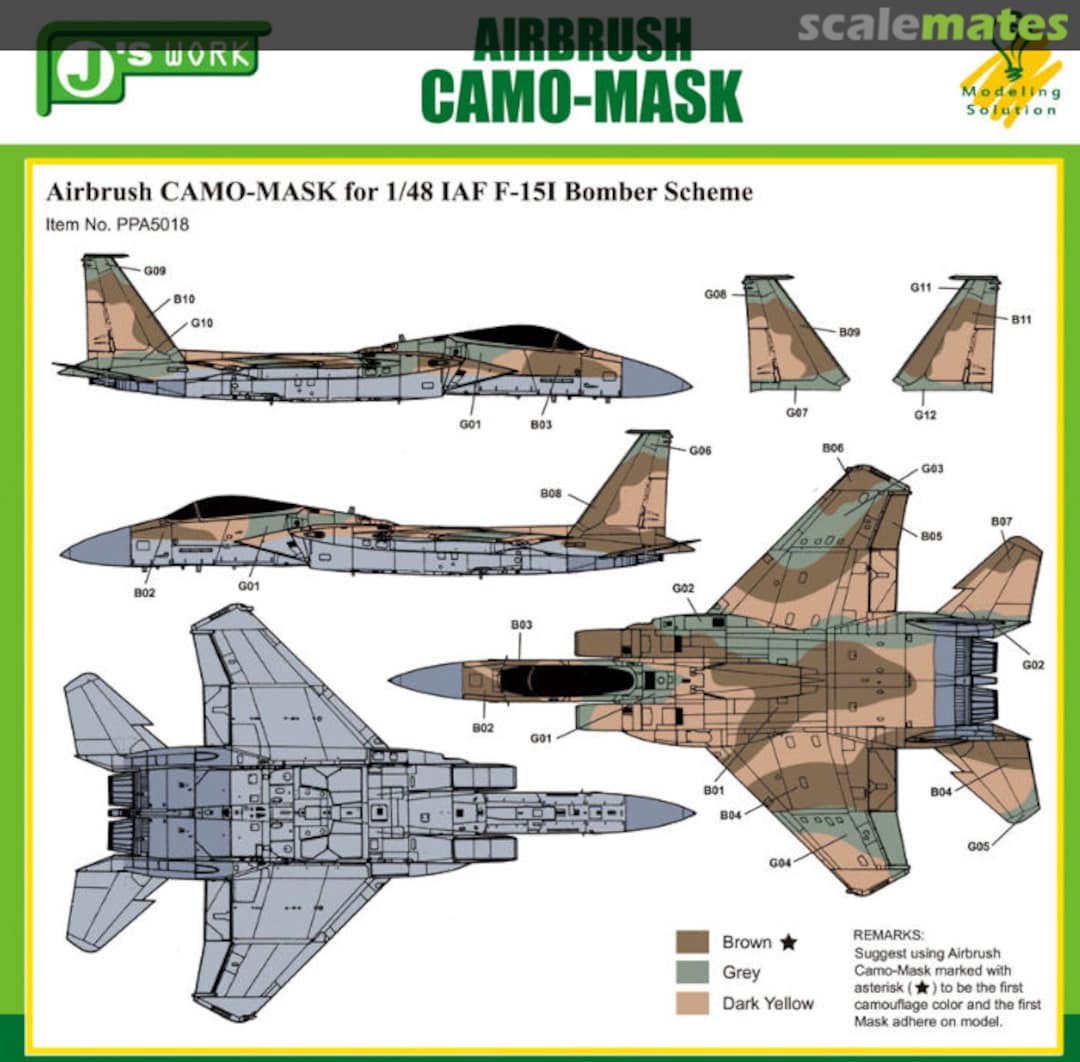 Boxart CAMO-MASK for 1:48 IAF F-15I Ra'am 'Bomber Scheme' PPA5018 J's Work