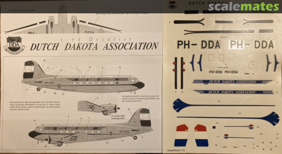 Boxart Dutch Dakota Association PH-DDA DD72DDA Dutch Decal