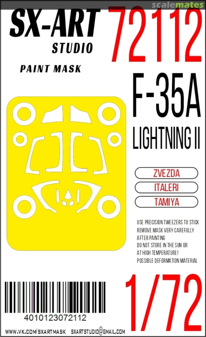 Boxart F-35A Lightning II masks 72112 SX-Art