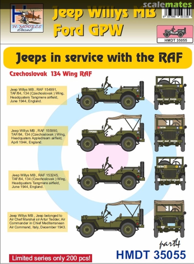 Boxart Jeeps in service with the RAF, Czechoslovak 134 Wing 1944 and Italy HMDT 35055 ASK