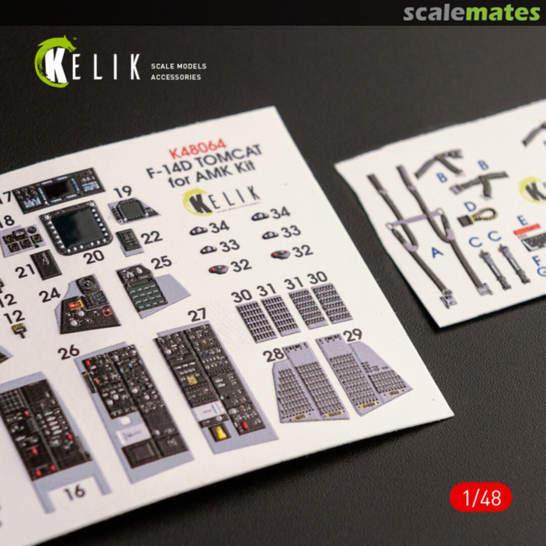 Boxart F-14D Tomcat - interior 3D decals K48064 Kelik