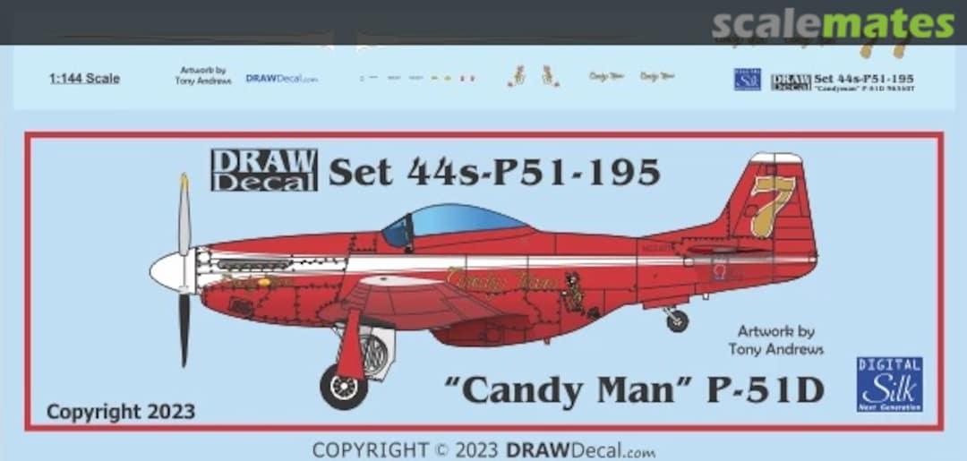 Boxart “Candyman” P-51D 44-P51-195 Draw Decal