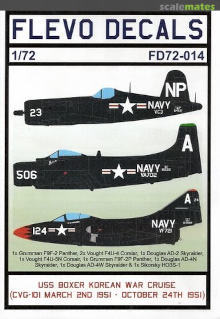 Boxart USS Boxer Korean War Cruise FD72-014 Flevo Decals