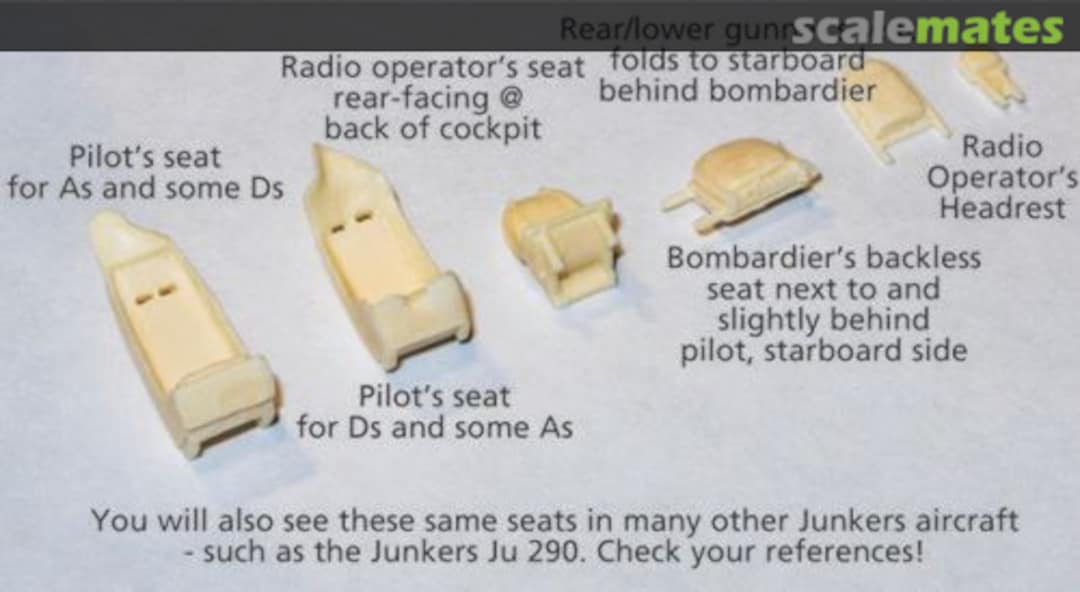 Boxart Junkers Ju-88A/Ju-88D Seats (No Belts - full set) LO72211 Loon Models