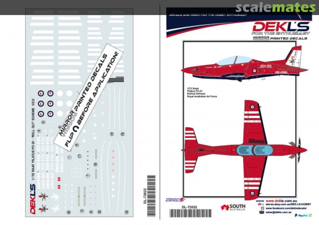 Boxart Pilatus PC-21 RAAF Rollout Scheme DL-72022 DEKL's