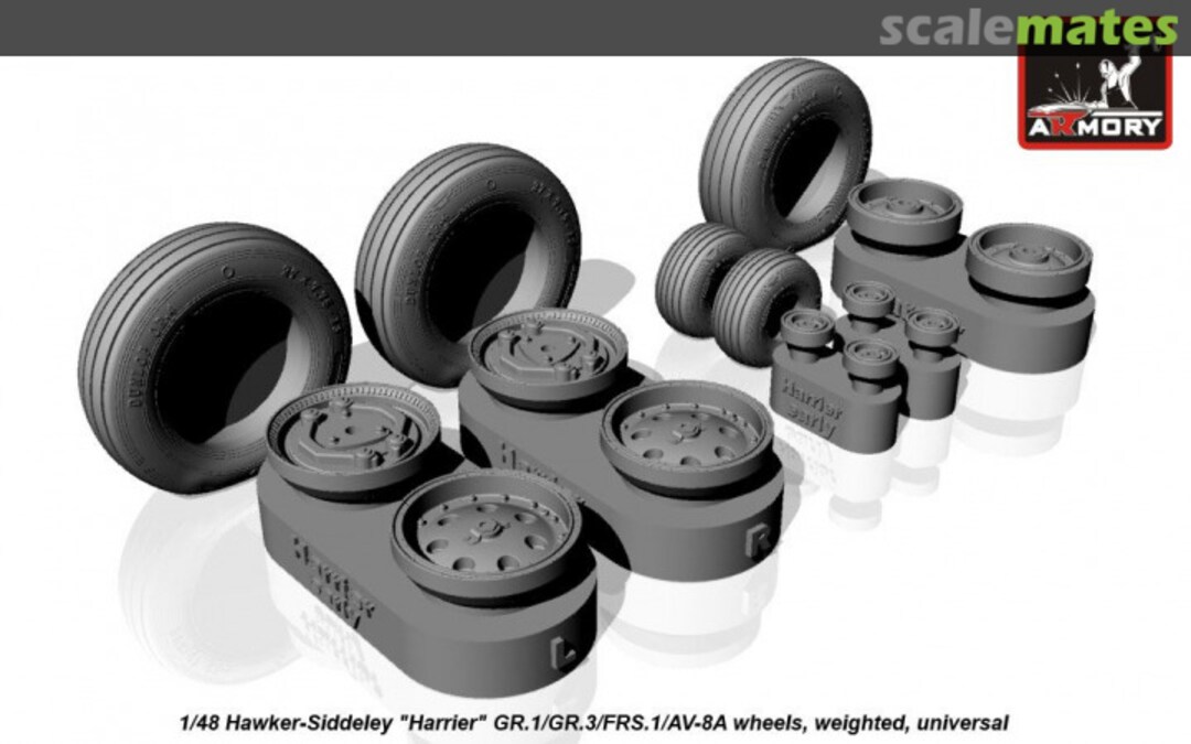 Boxart Hawker-Siddeley Harrier GR.1/GR.3/FRS.1/AV-8A wheels, weighted AW48403 Armory