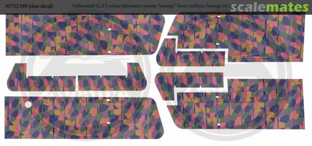 Boxart Halberstadt CL.II 5 colour alternative palette 'lozenge' upper surfaces w/lozenge rib tapes ATT32199 Aviattic