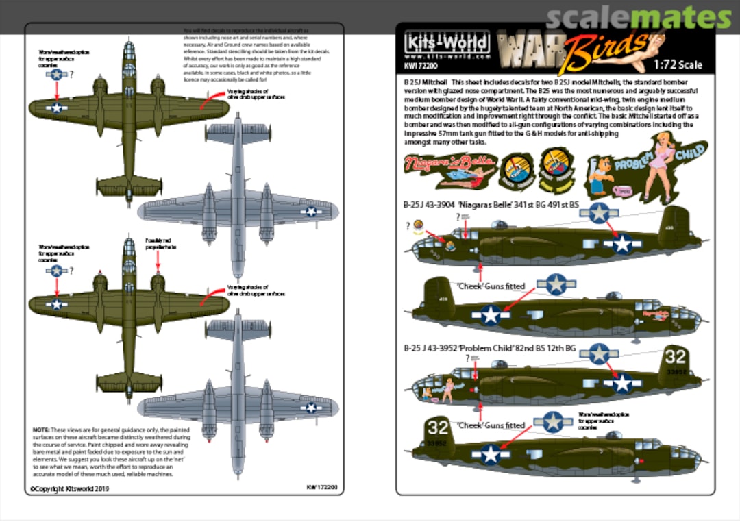 Boxart North-American B-25J Mitchell KW172200 Kits-World