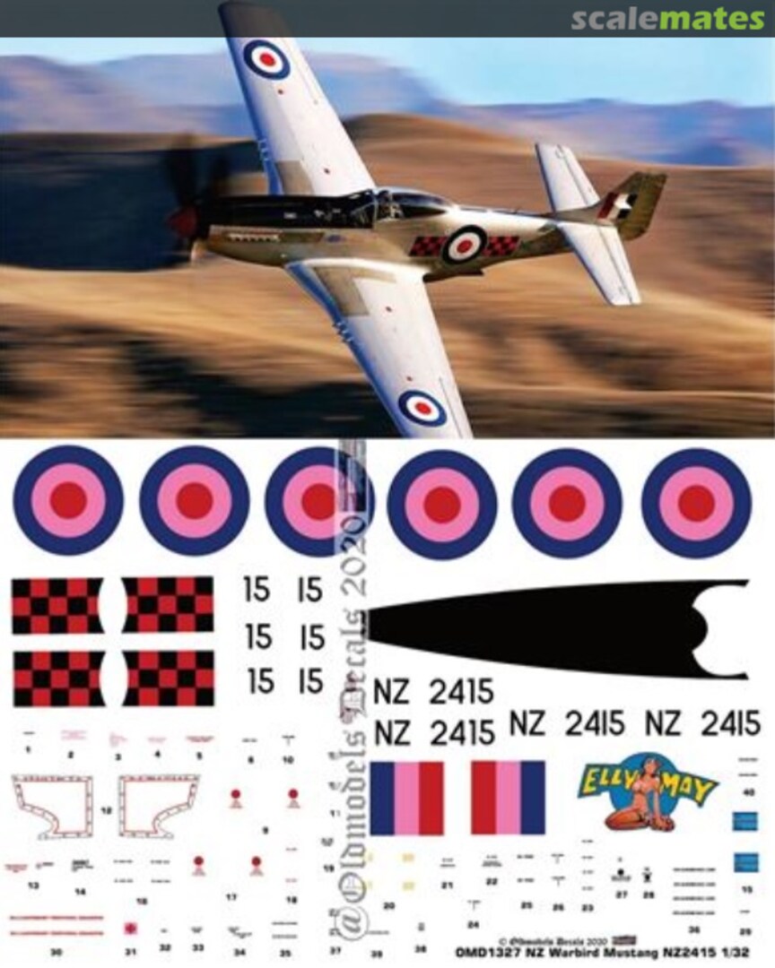 Boxart Warbird - Mustang 2415 OMD1326 Oldmodels Decals