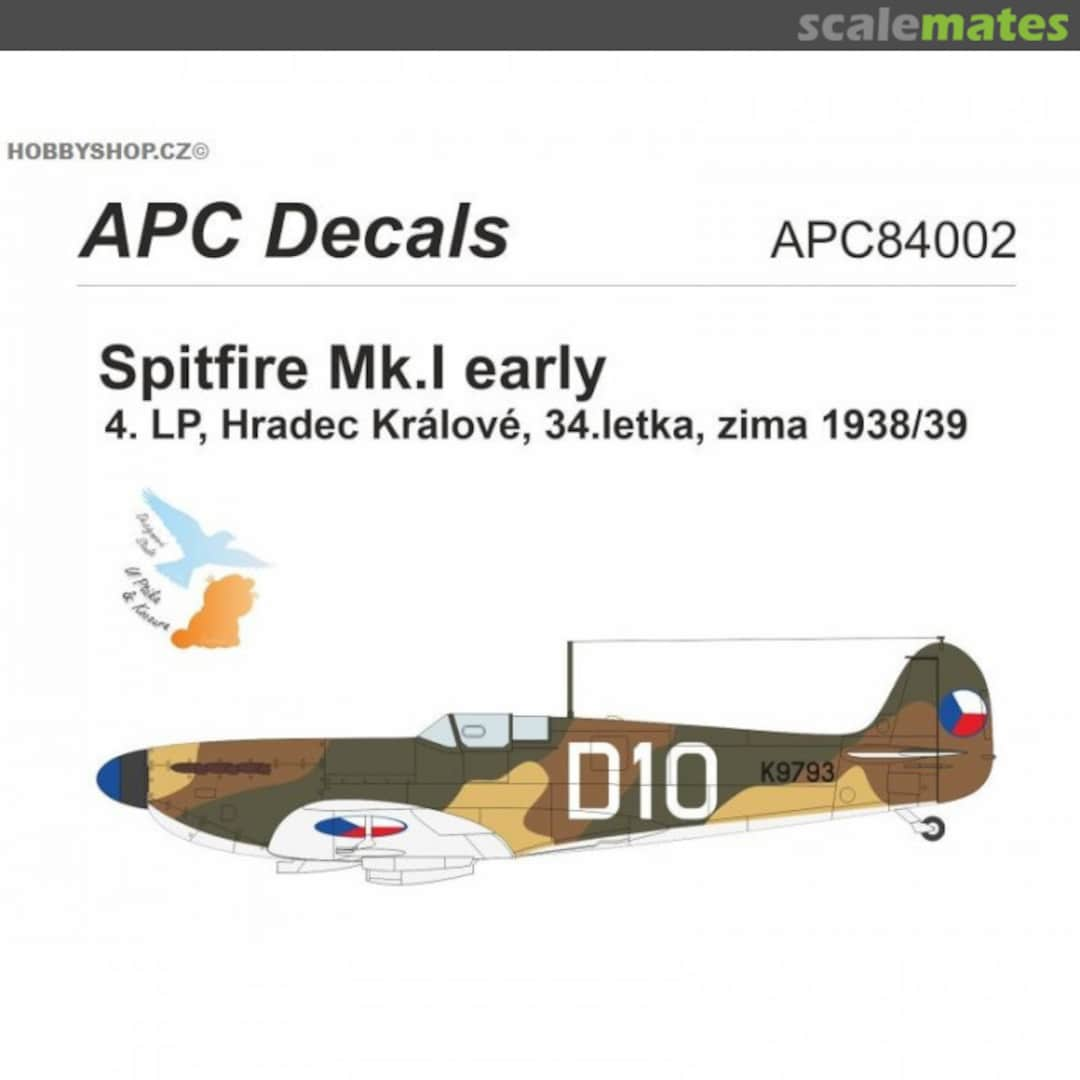 Boxart Spitfire Mk.I early ČSR APC84002 APC Decals