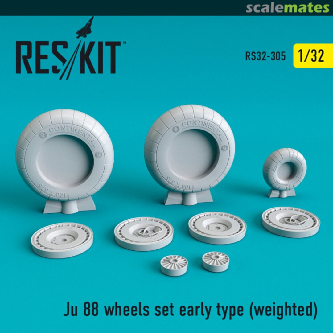 Boxart Ju 88 wheels set early type weighted RS32-0305 ResKit