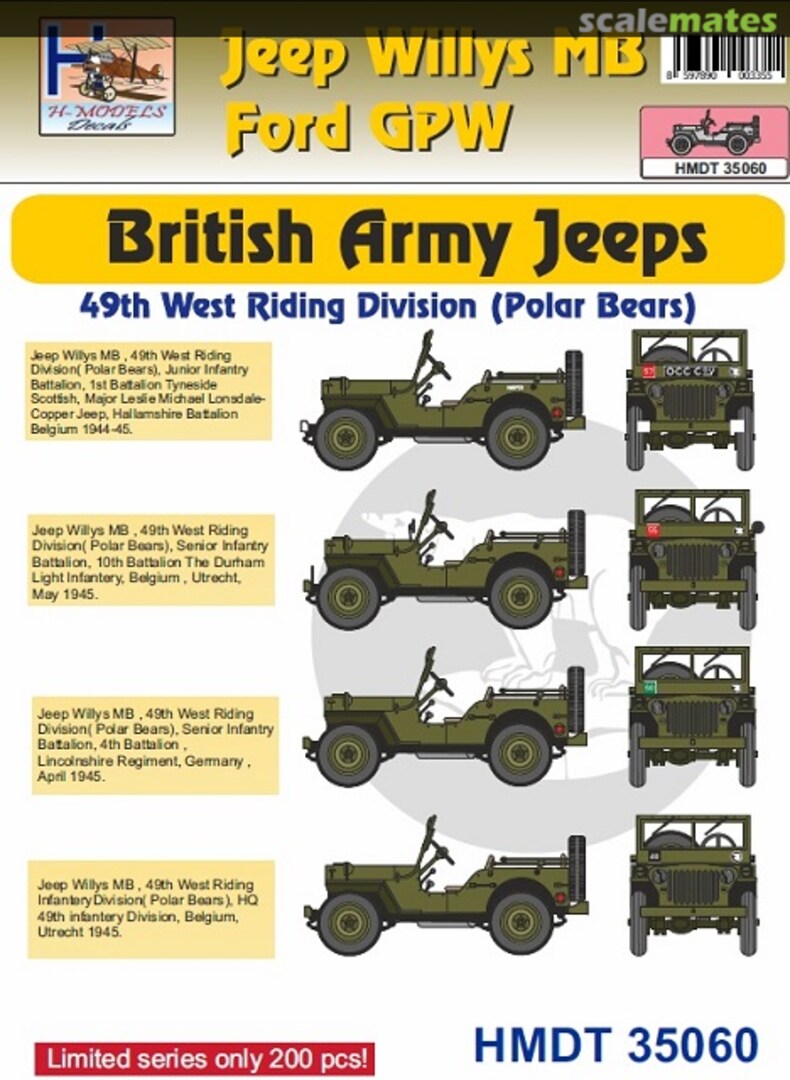 Boxart British Army Jeeps - 49th West Riding Division (Polar Bears) HMDT 35060 ASK