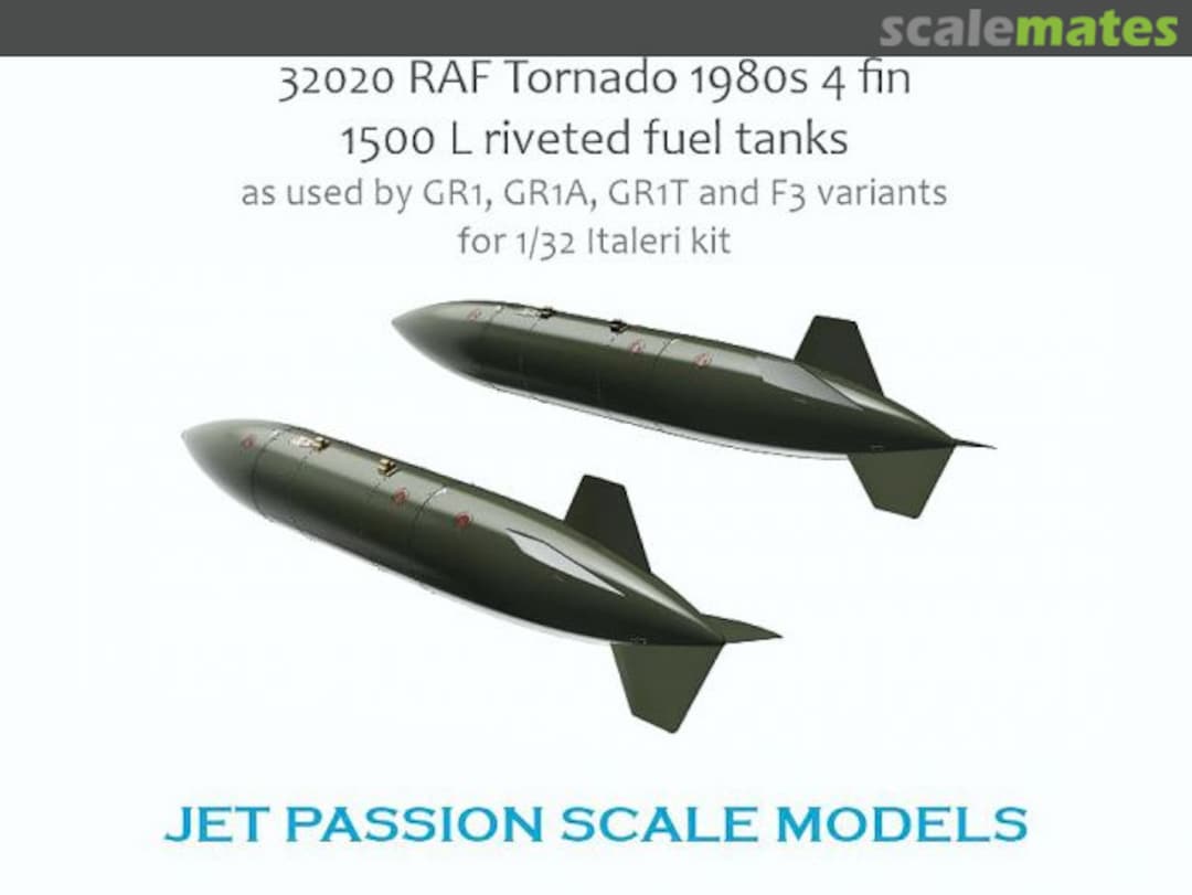 Boxart RAF Tornado 1980s 4 fin 1500 L riveted fuel tanks 32020 Jet Passion