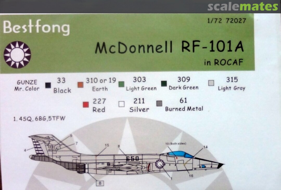 Boxart McDonnell RF-101A in ROCAF 72027 Bestfong