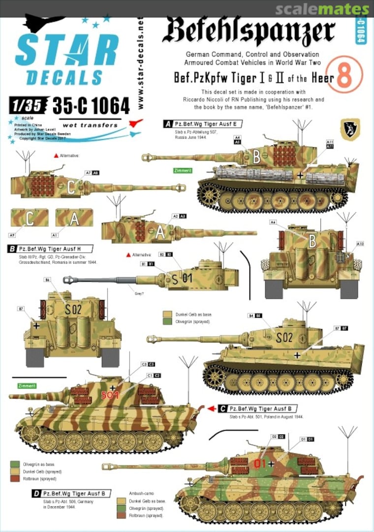 Boxart Befehlspanzer # 8 35-C1064 Star Decals