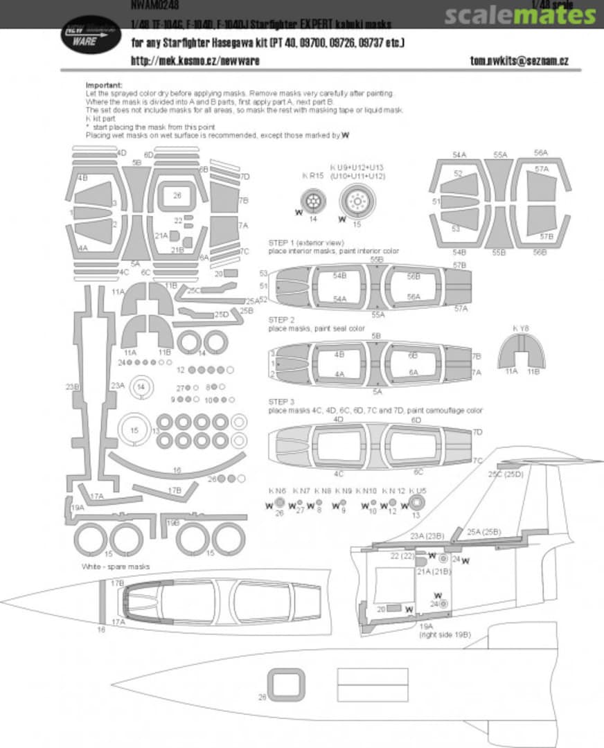 Boxart TF-104G, F-104D, F-104DJ Starfighter EXPERT kabuki masks NWAM0248 New Ware