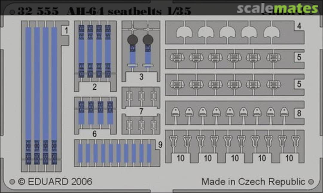 Boxart Boeing AH-64 seatbelts 32555 Eduard