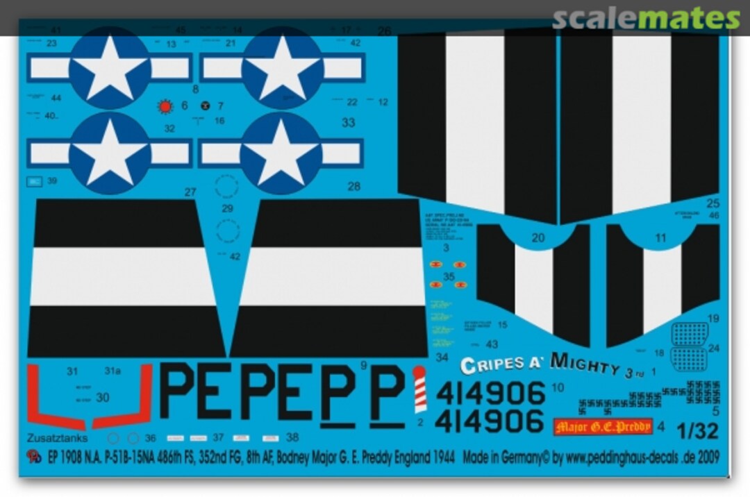 Boxart N.A. P-51B-15NA 1908 Peddinghaus-Decals