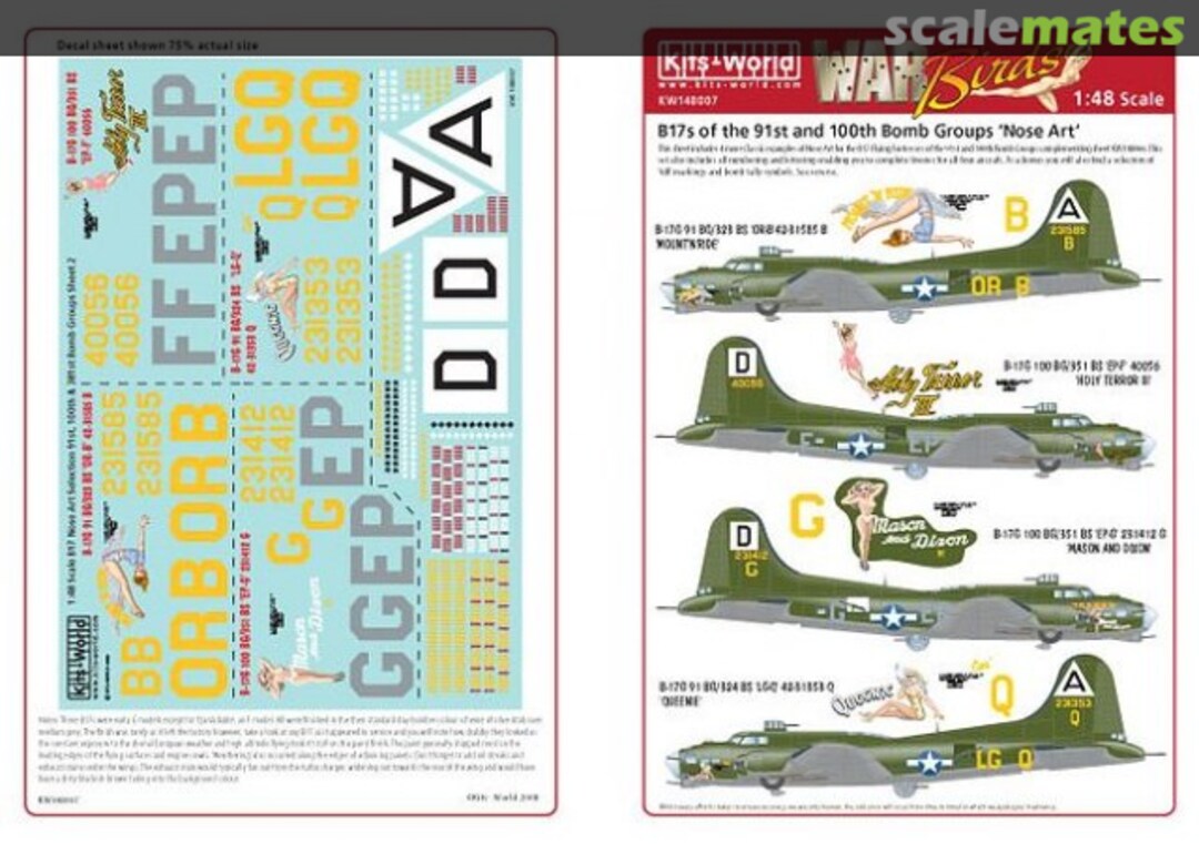 Boxart B-17G Flying Fortress KW148007 Kits-World