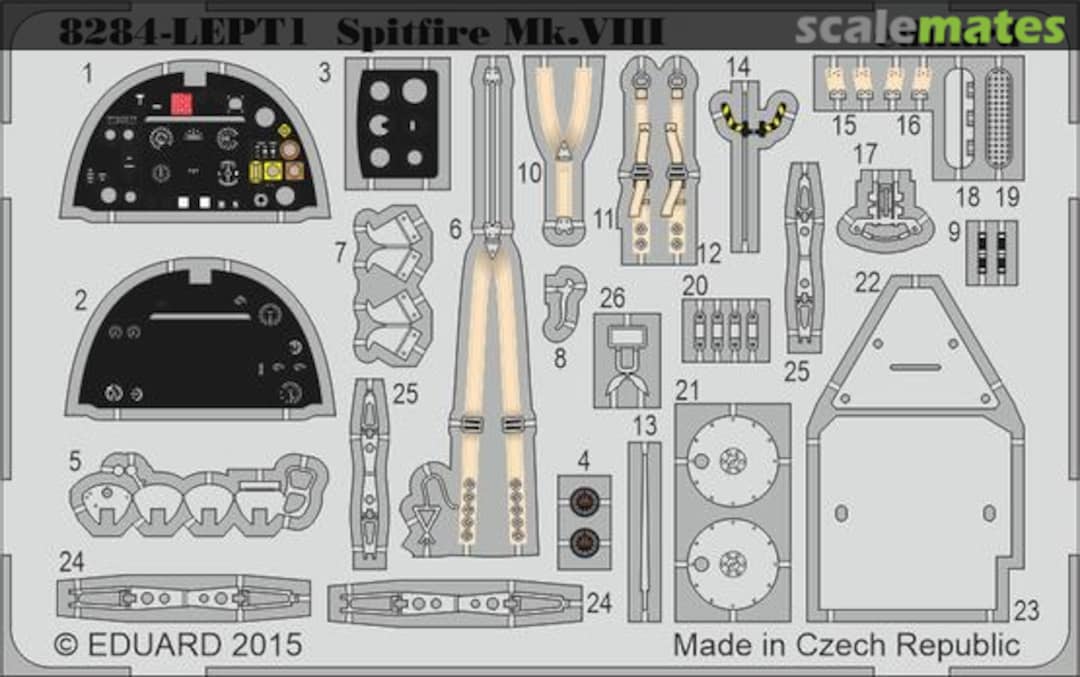 Boxart Spitfire Mk. VIII PE-set 8284-LEPT Eduard