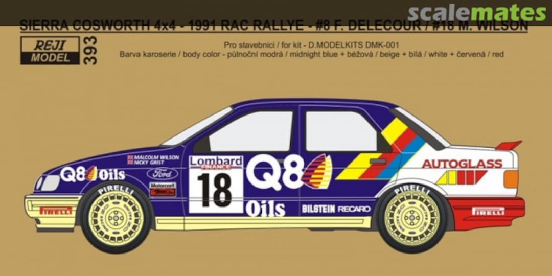 Boxart Ford Sierra Cosworth 4x4 Group A Q8 Ford Team sponsored by Autoglass #8, 18 393 REJI Model