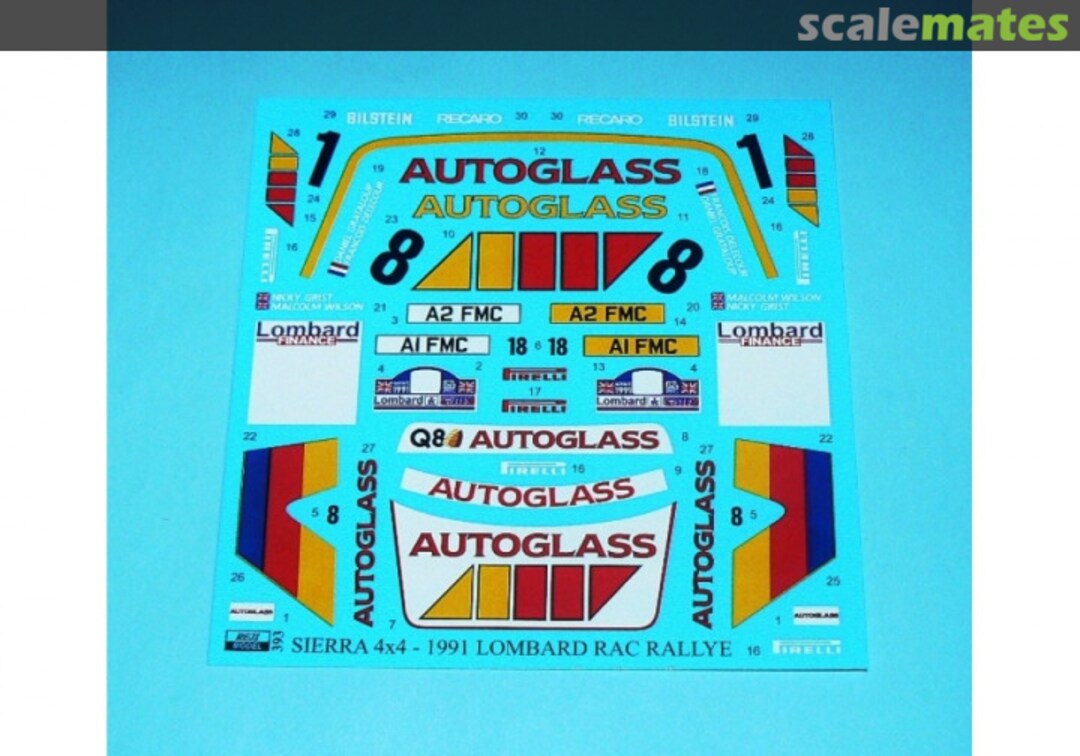 Contents Ford Sierra Cosworth 4x4 Group A Q8 Ford Team sponsored by Autoglass #8, 18 393 REJI Model