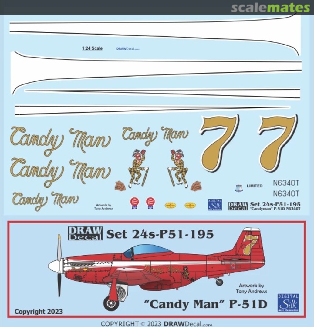 Boxart “Candyman” P-51D 24-P51-195 Draw Decal