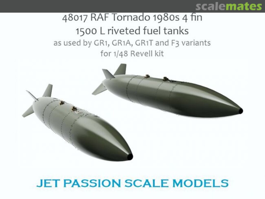 Boxart RAF Tornado 1980s 4 fin 1500 L riveted fuel tanks 48017 Jet Passion