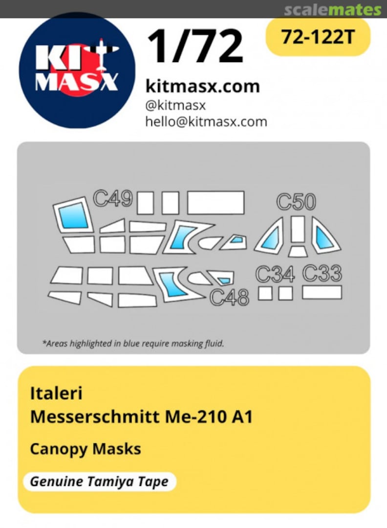 Boxart Messerschmitt Me-210 A1 72-122T Kit Masx