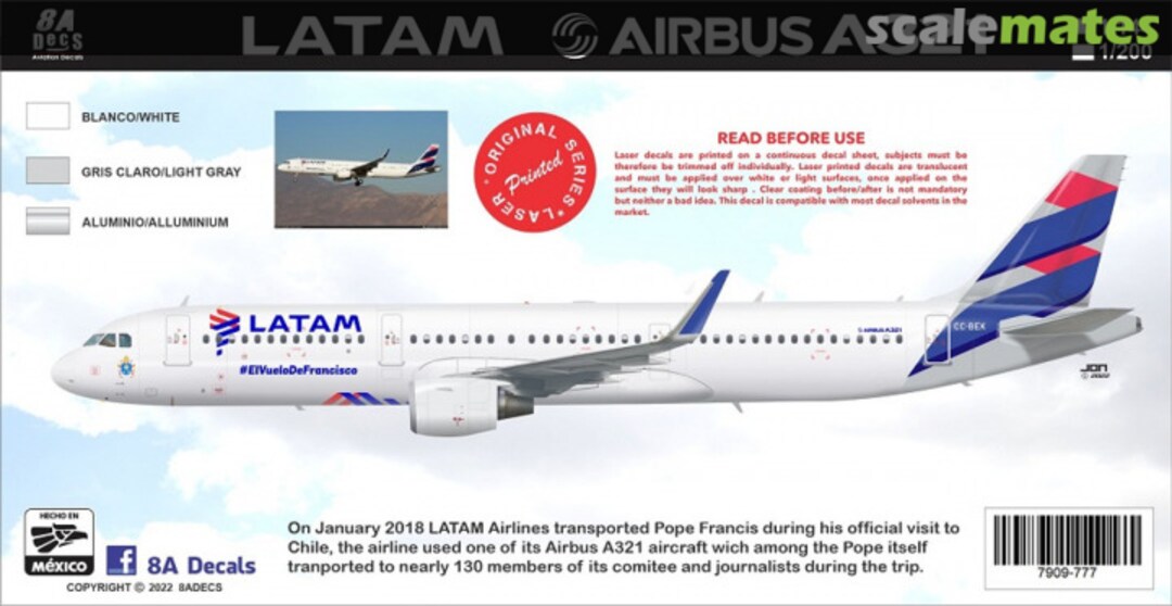 Boxart LATAM A-321 8A7909-777 8aDecs