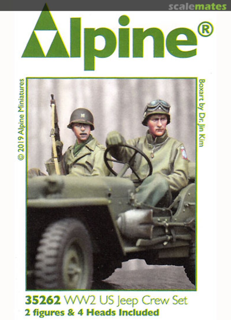 Boxart WW2 US Jeep Crew Set 35262 Alpine Miniatures