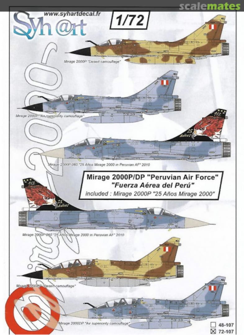 Boxart Mirage 2000 P / DP "25 years 412sqn" Peruvian Air Force 72-107 Syhart