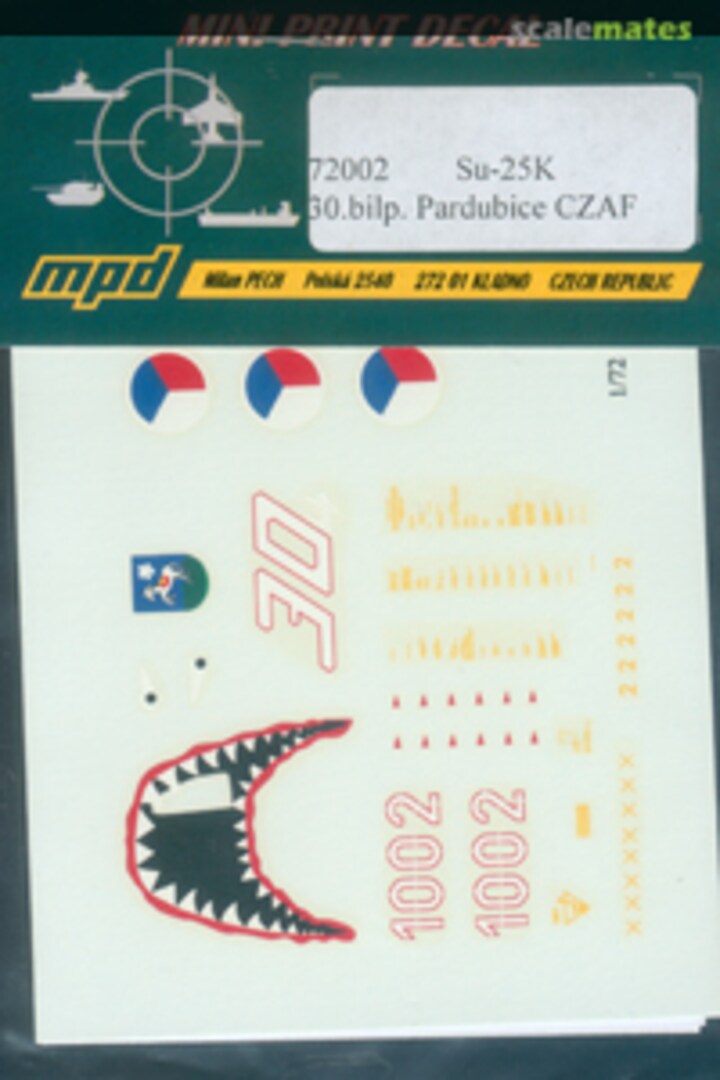 Boxart Su-25K CZAF 72002 Mini Print Decal