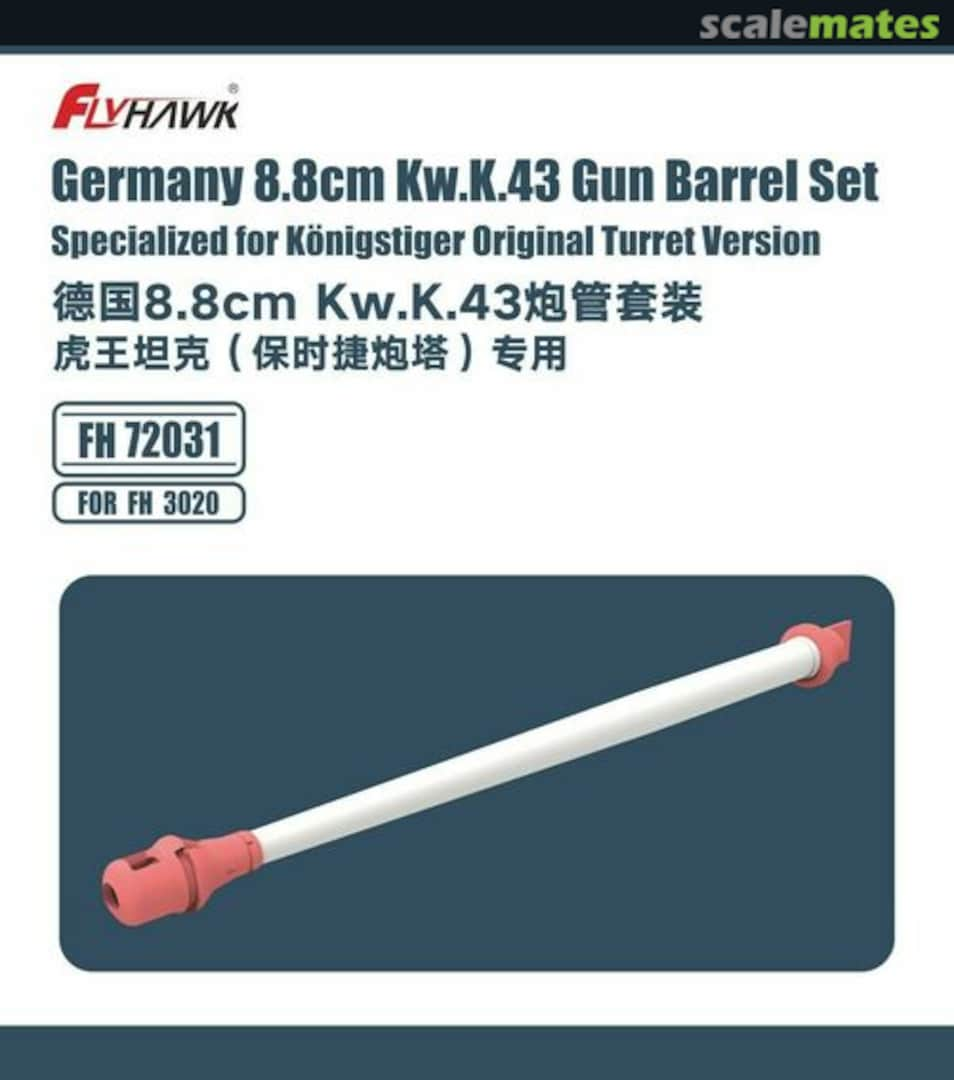 Boxart Germany 8,8cm Kw.K.43 Gun Barrel Set FH72031 FlyHawk Model