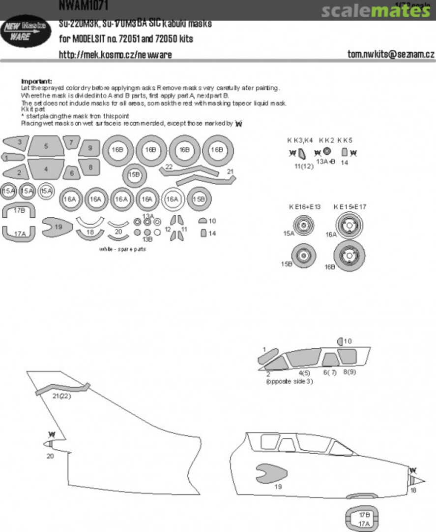 Boxart Su-22UM3K, Su-17UM3 BASIC kabuki masks NWAM1071 New Ware