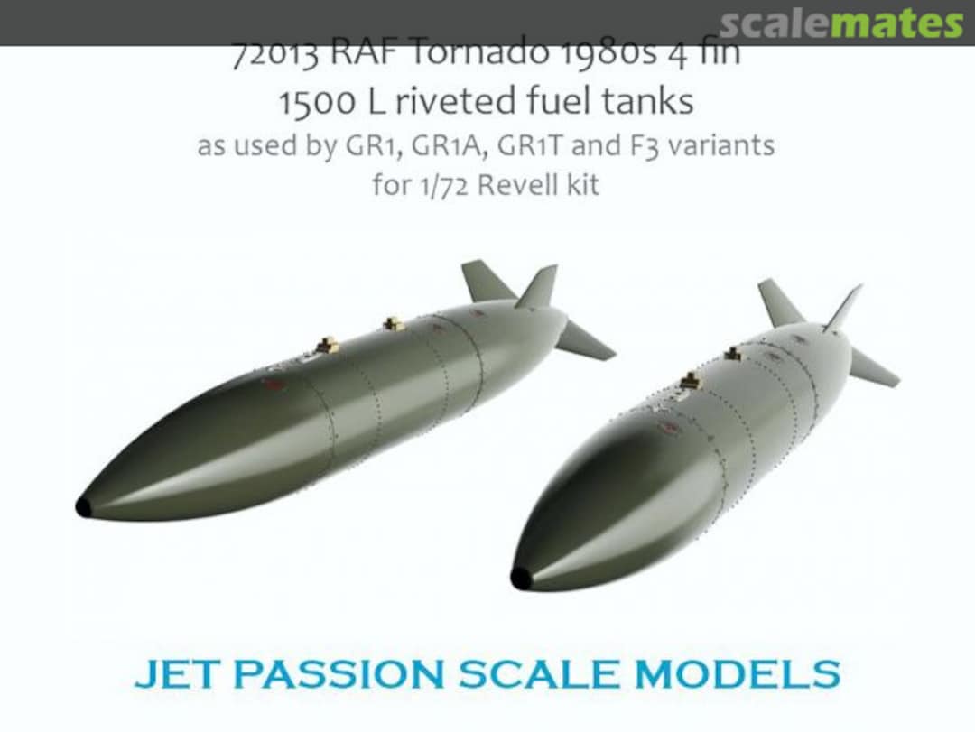 Boxart RAF Tornado 1980s 4 fin 1500 L riveted fuel tanks 72013 Jet Passion