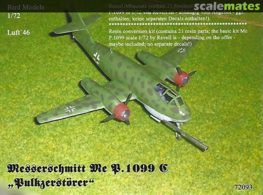 Boxart Messerschmitt Me P1099 C 72093 Bird Models