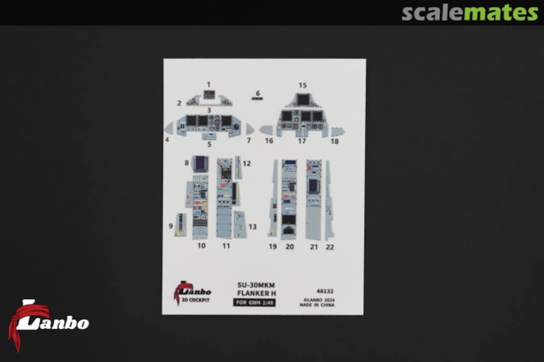 Contents Su-30MKM Flanker-H interior 3D decals 48132 Lanbo Models