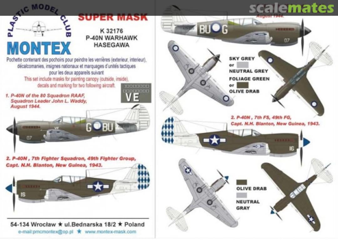 Boxart Curtiss P-40N Warhawk "USAAF & RAAF" K32176 Montex