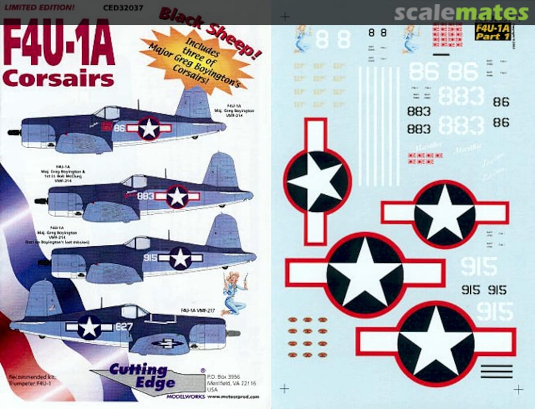 Boxart F4U-1A Corsairs CED32037 Cutting Edge Modelworks