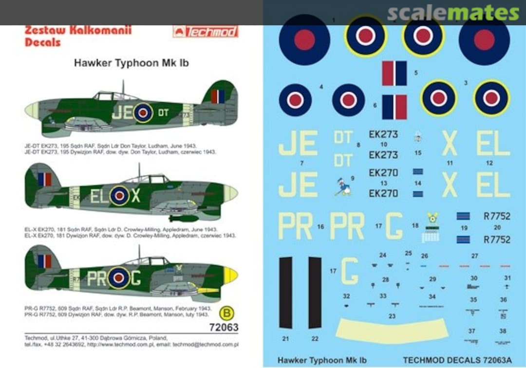 Boxart Hawker Typhoon Mk Ib 72063 Techmod