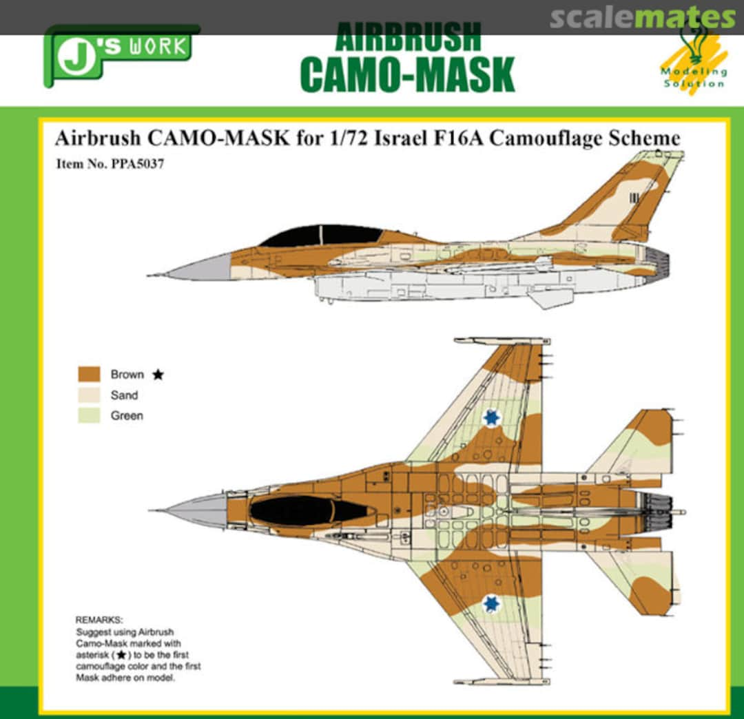 Boxart Marking Mask for Israel F16A Camo PPA5037 J's Work