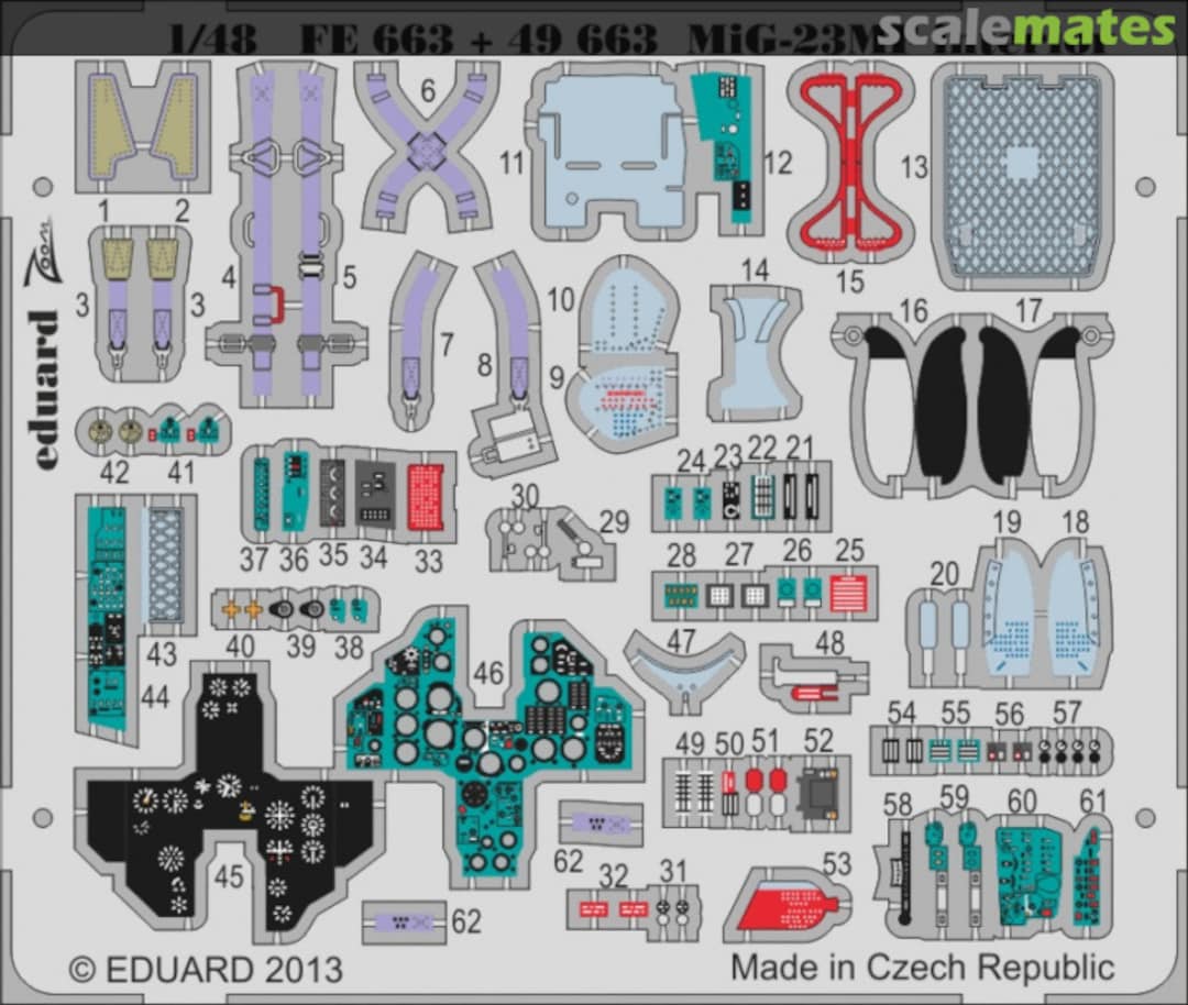 Boxart MiG-23MF interior S. A. - Trumpeter - FE663 Eduard