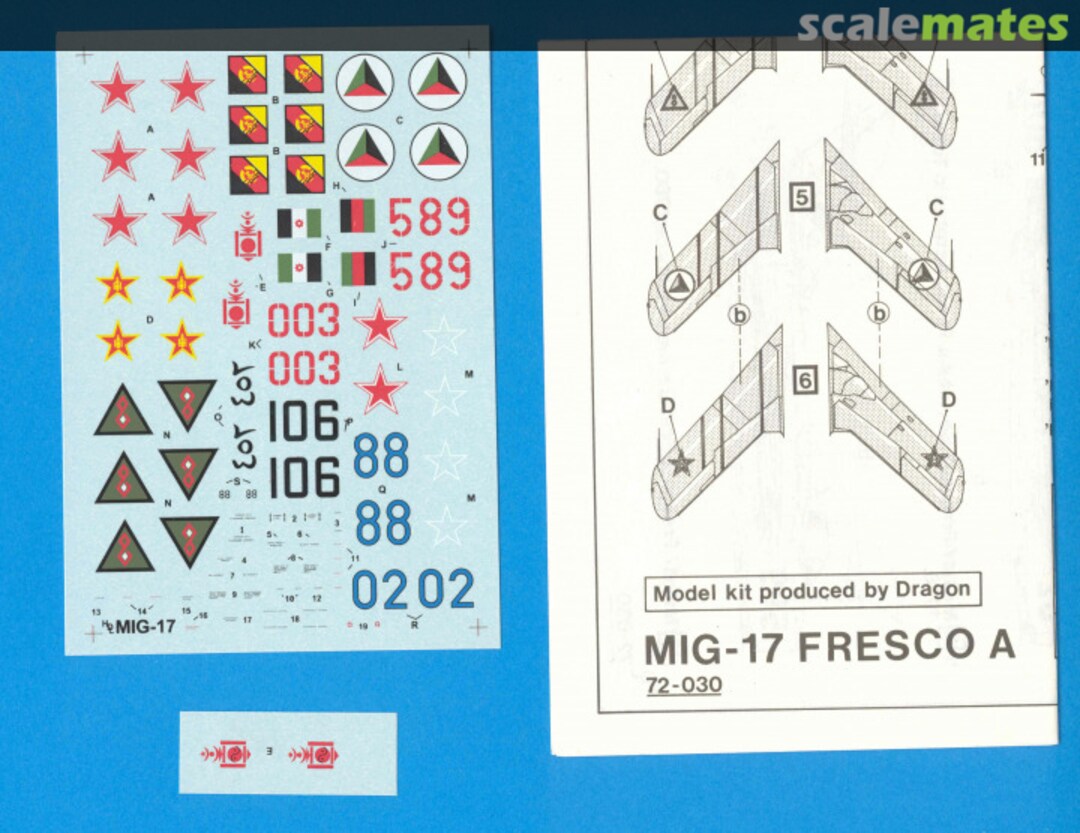 Contents MiG-17 Fresco A 72-030 Hi-Decal Line