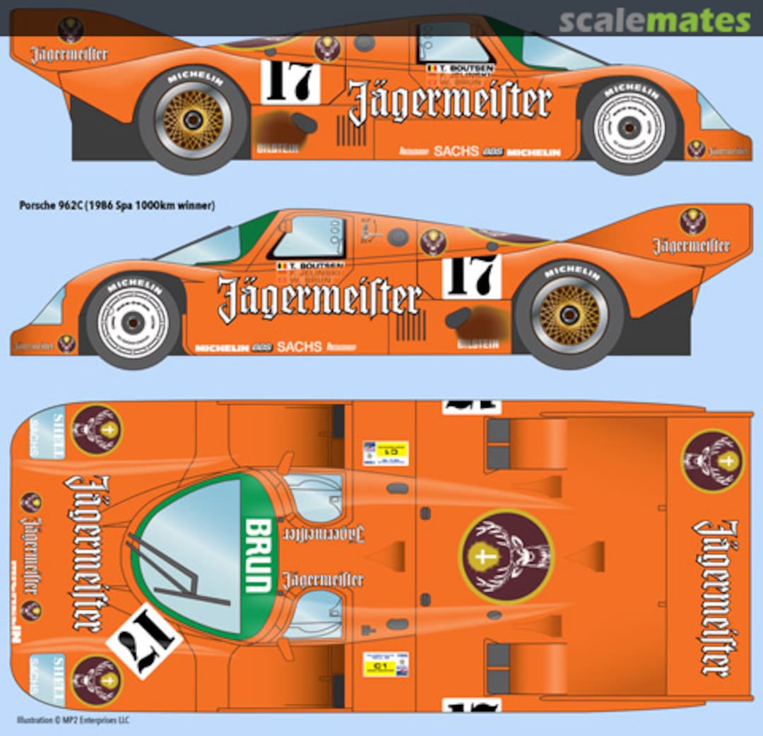 Boxart Porsche 962 C #117 "Jägermeister"  Indycals